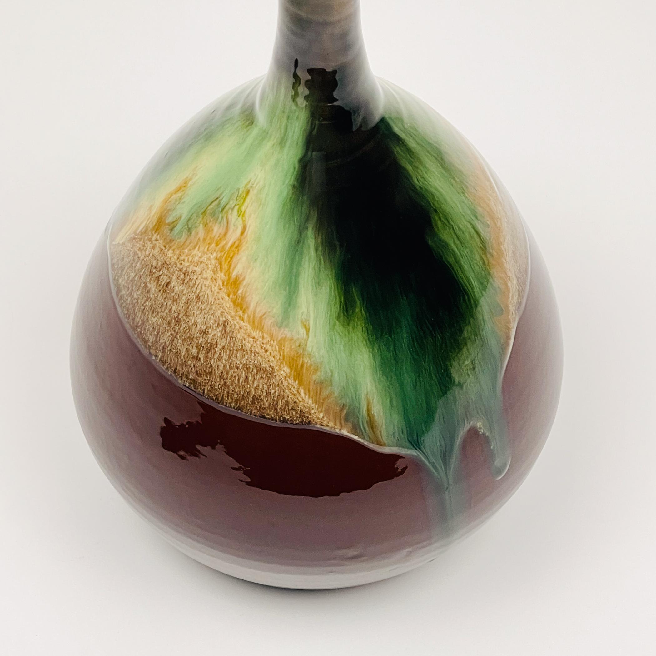 Vintage Vase aus brauner Keramik von Piqueres, Spanien, 1970er Jahre (20. Jahrhundert) im Angebot