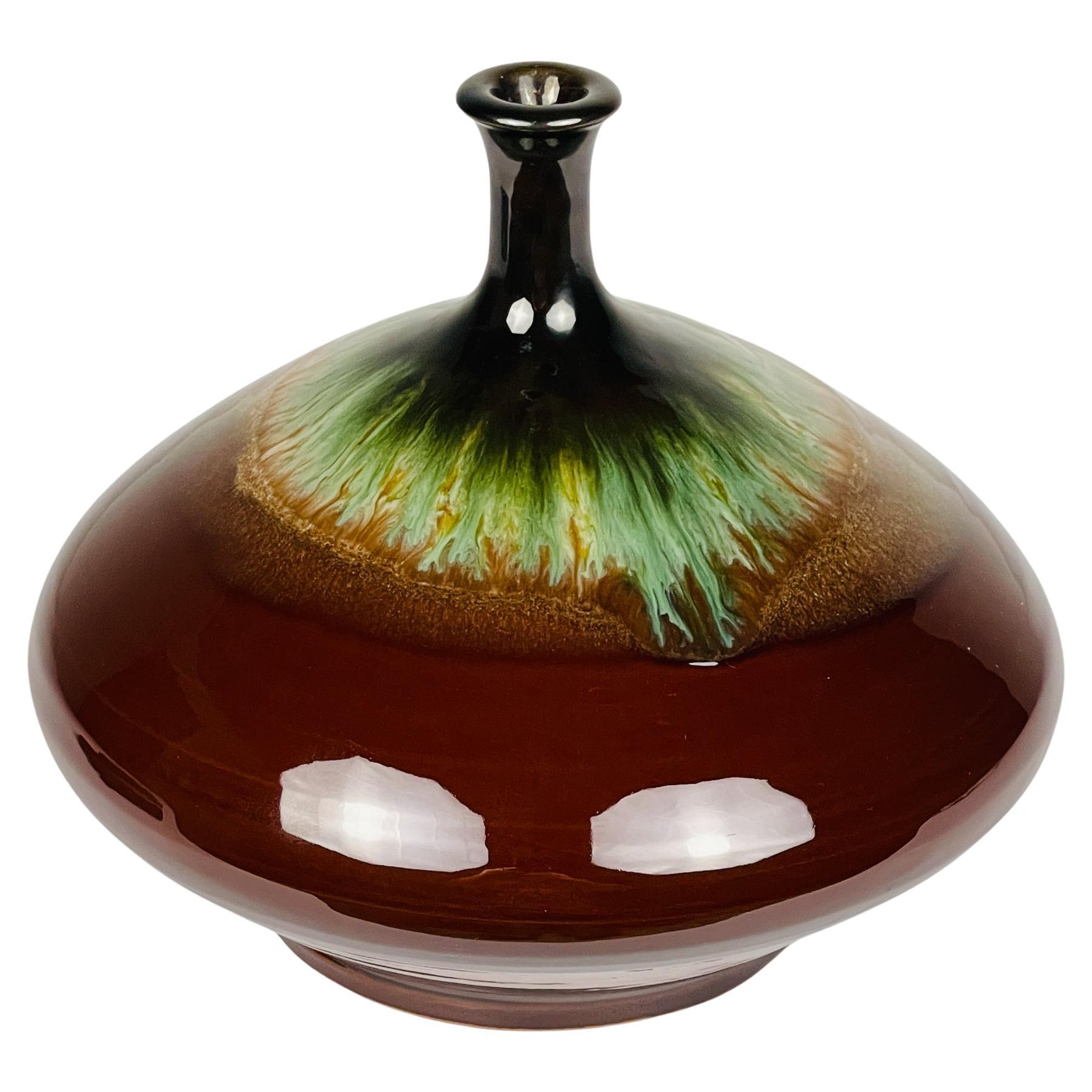 Vintage Vase aus brauner Keramik von Piqueres, Spanien, 1970er Jahre