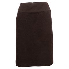 Vintage Brown Chanel Boutique Wool Skirt Size US M/L