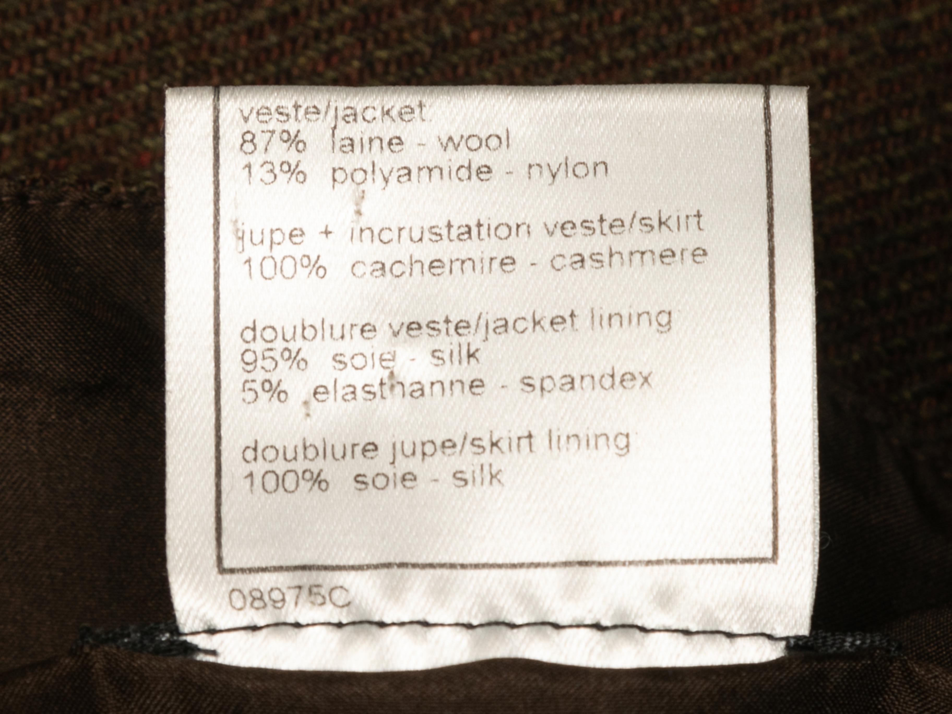 Vintage Brown Chanel Fall/Winter 1999 Cashmere Skirt For Sale 1