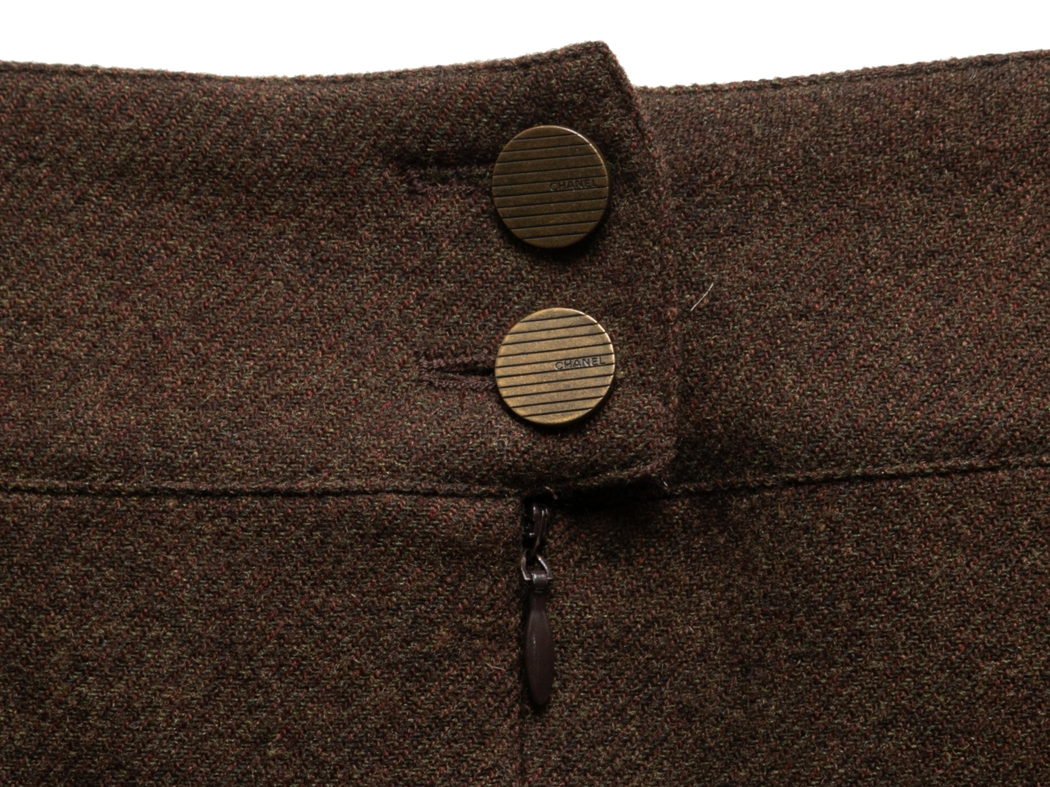 Vintage Brown Chanel Fall/Winter 1999 Cashmere Skirt For Sale 2