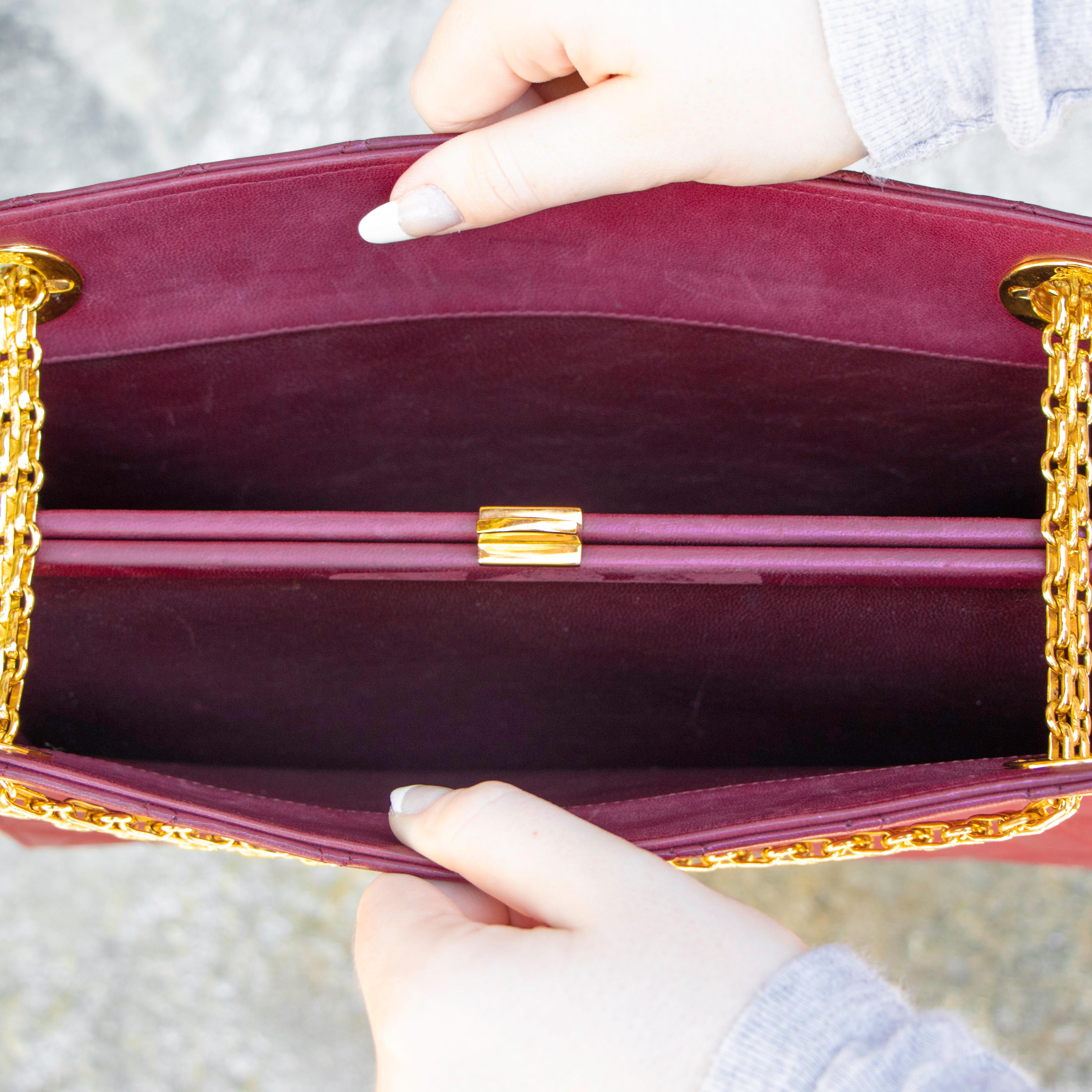 Vintage Brown Chanel Handbag with Gold-Colored Strap 3
