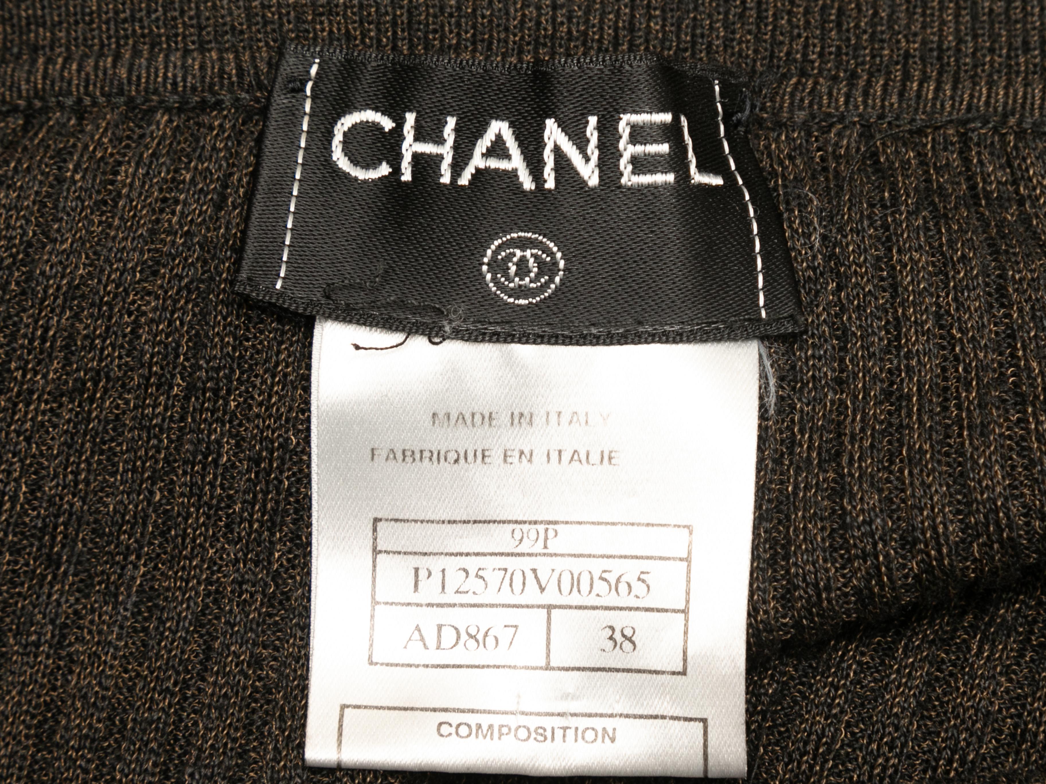 Women's Vintage Brown Chanel Spring/Summer 1999 Knit Maxi Skirt Size FR 38 For Sale