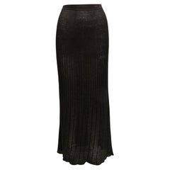 Vintage Brown Chanel Spring/Summer 1999 Knit Maxi Skirt Size FR 38