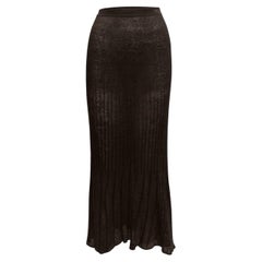 Vintage Chanel primavera/estate 1999 Maxi gonna in maglia di lino Taglia FR 38