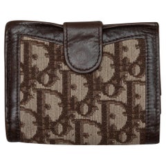 Vintage Brown Christian Dior Oblique Small Wallet