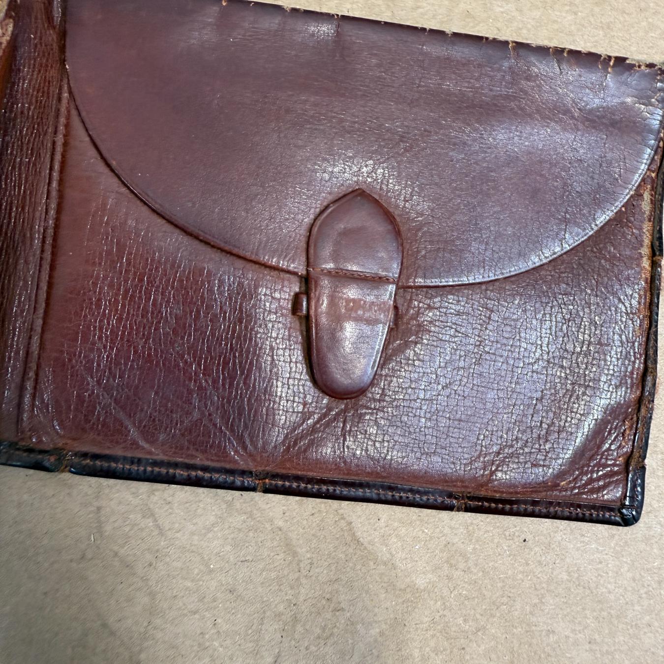Distressed Brown Crocodile Wallet Italy For Sale 6