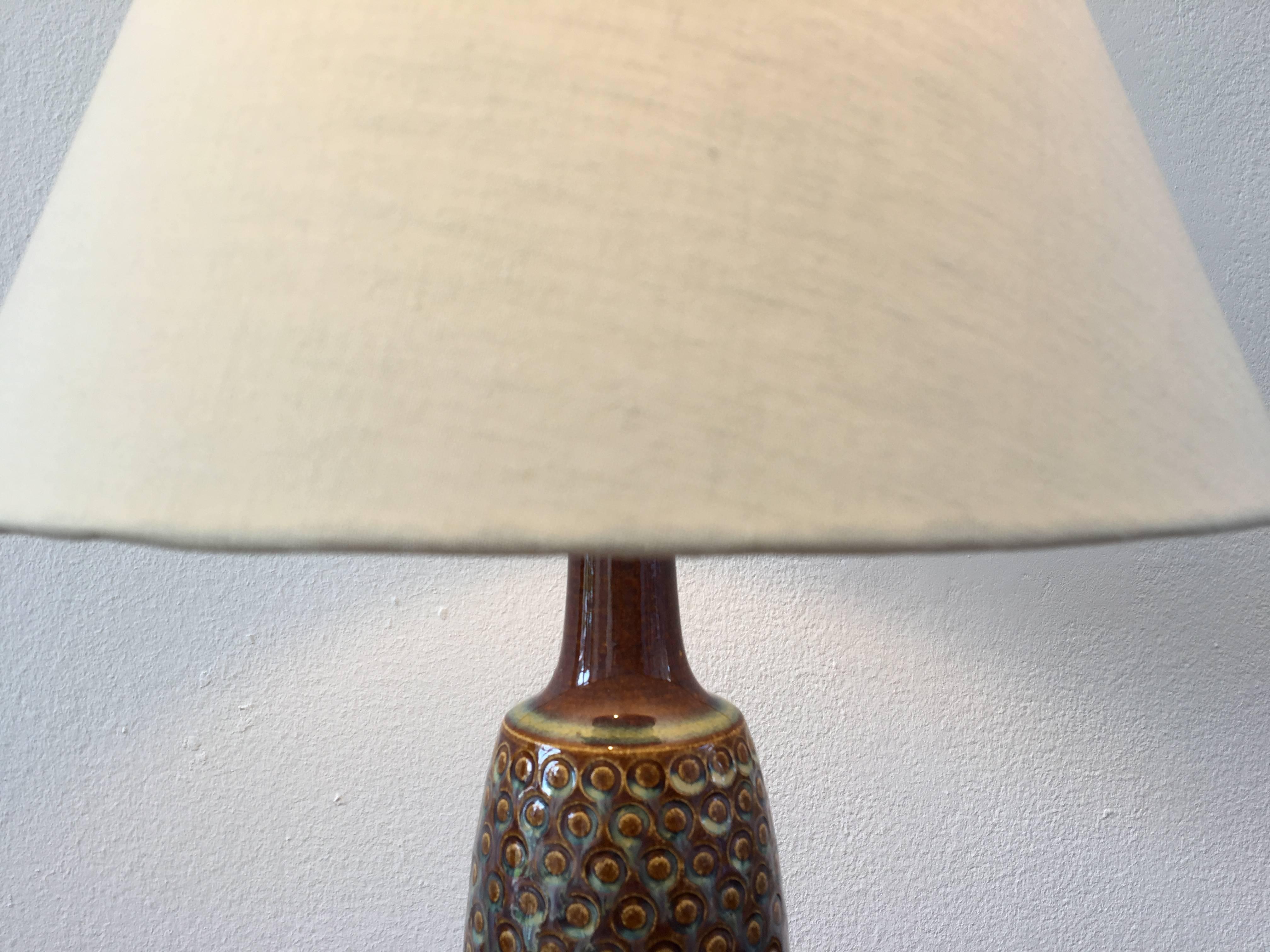 Mid-Century Modern Vintage Brown Danish Ceramic Table Lamp by Einar Johansen for Soholm Stentoj