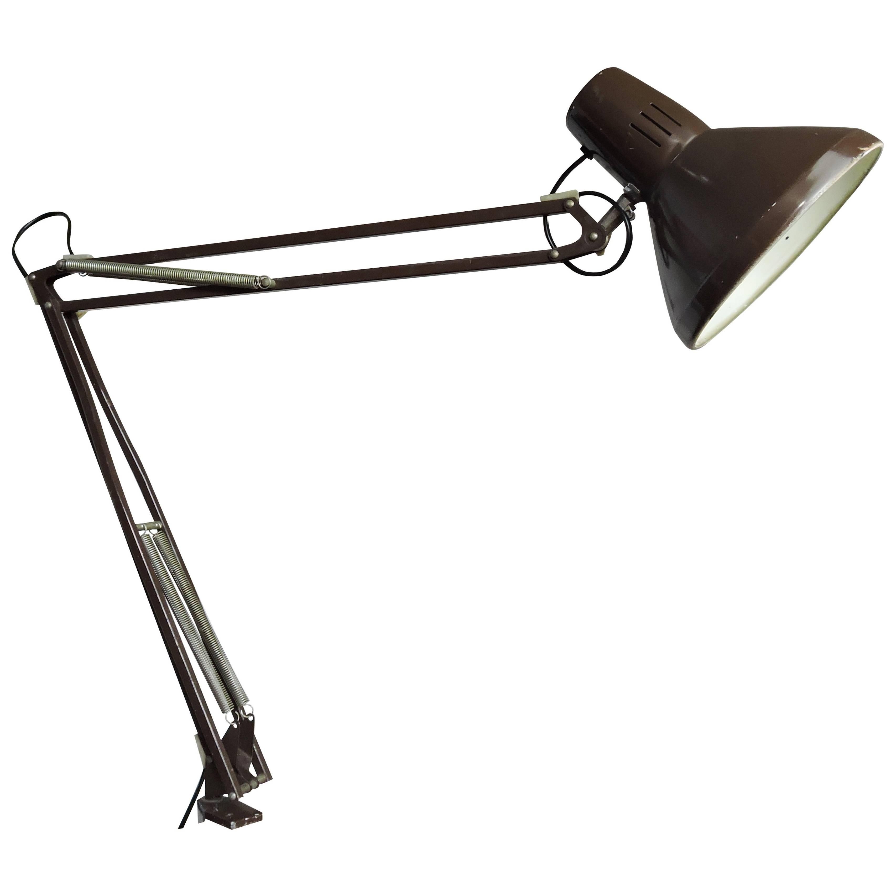 Vintage Brown Desk Lamp, 1960s For Sale