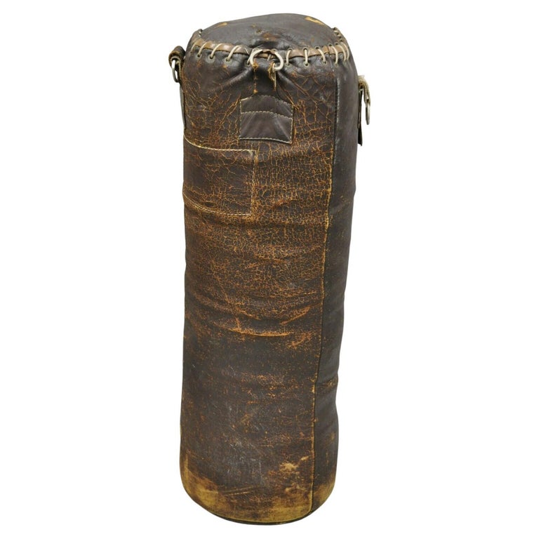 Vintage Brown Distressed Leather Stitched Gym Punching Boxing Heavy Bag