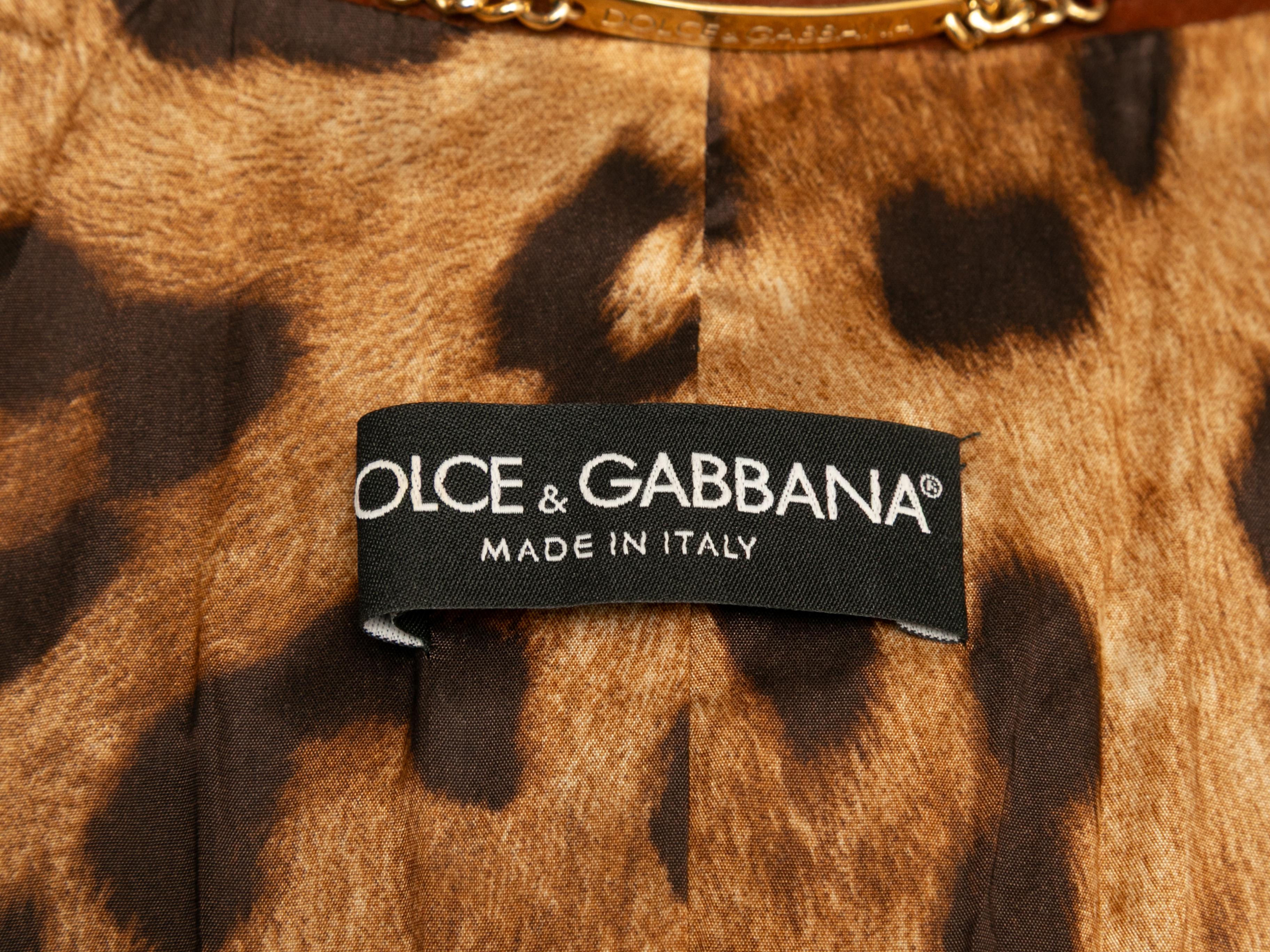 Women's Vintage Brown Dolce & Gabbana 2000s Velvet Blazer Size IT 38