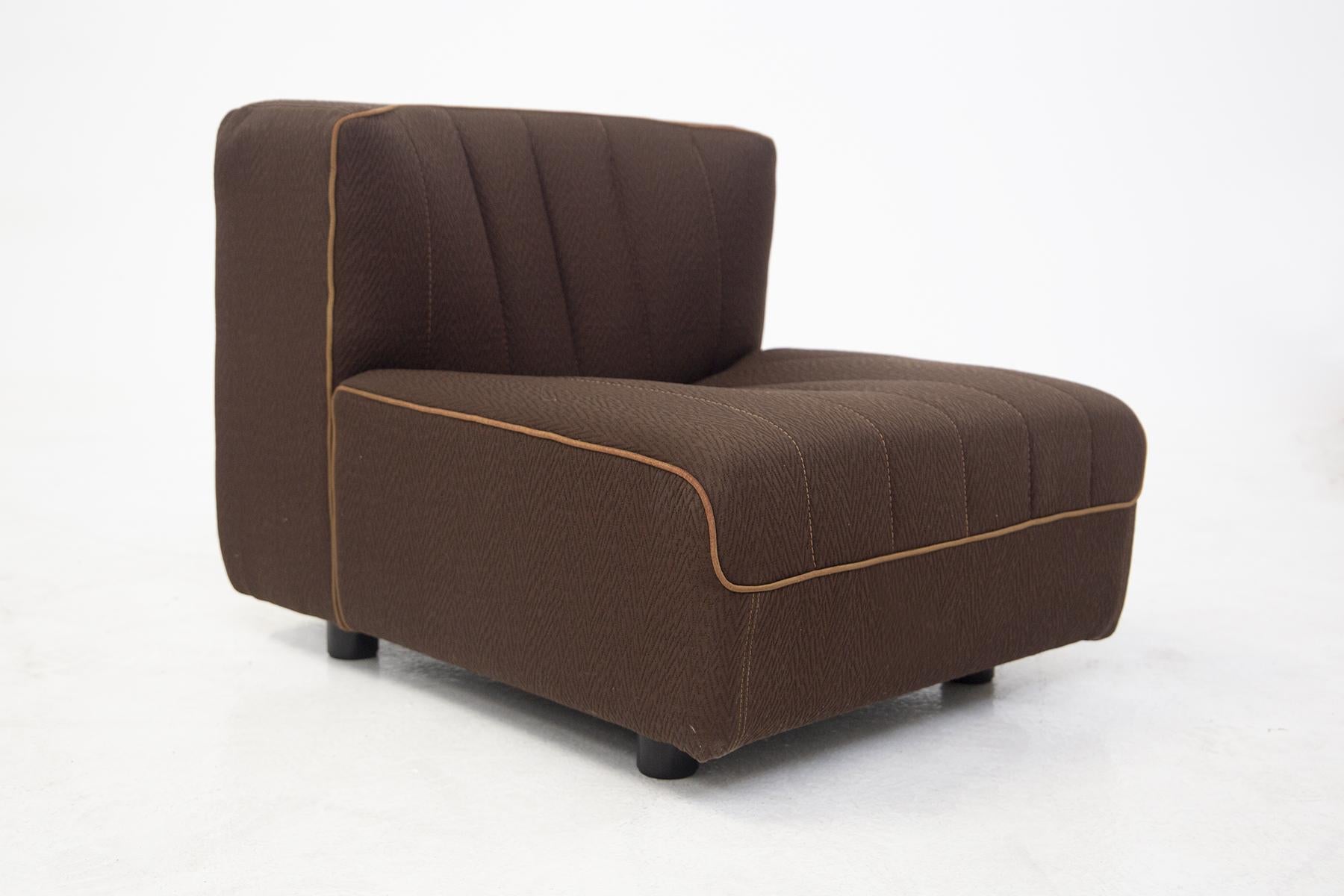 Mid-Century Modern Vintage Brown Fabric Modular Sofa by Tito Agnoli for Arflex