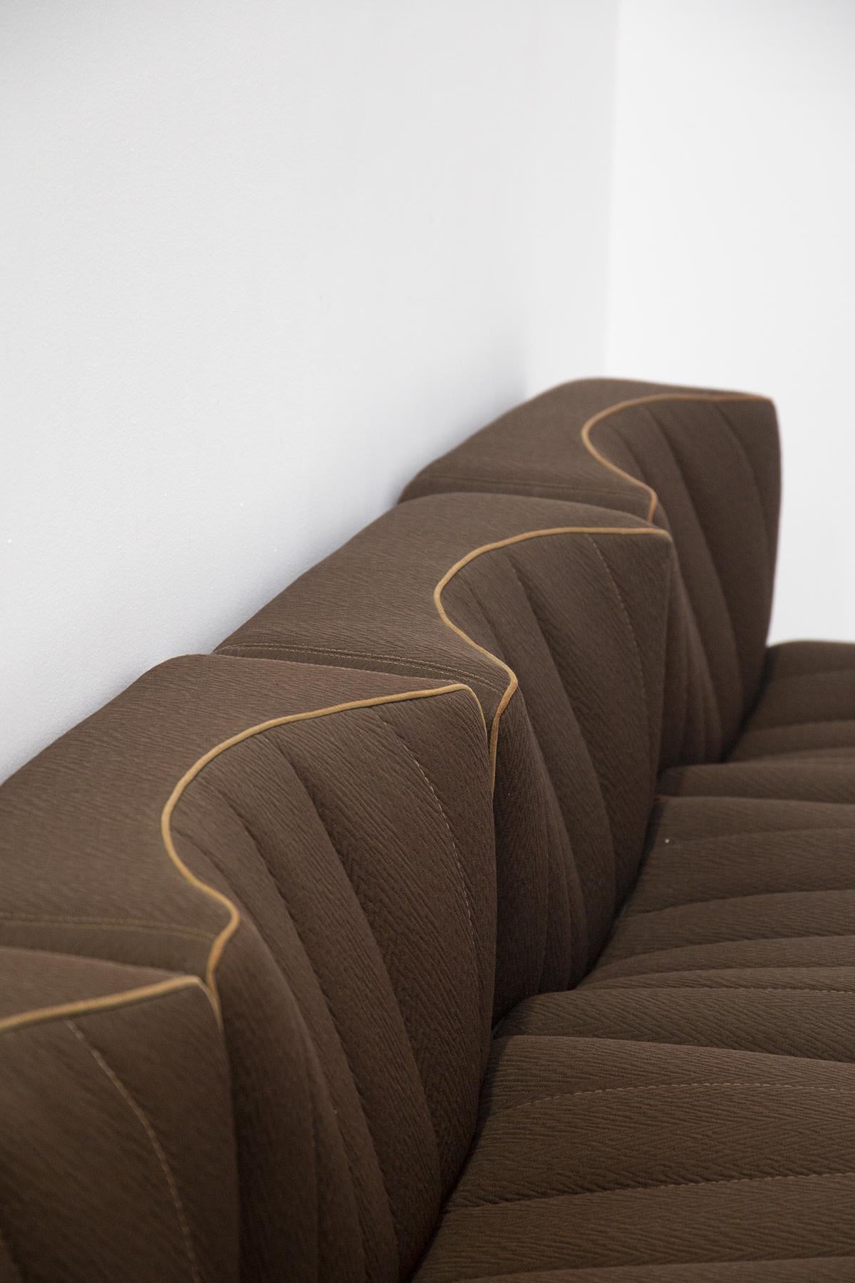 Vintage Brown Fabric Modular Sofa by Tito Agnoli for Arflex 1