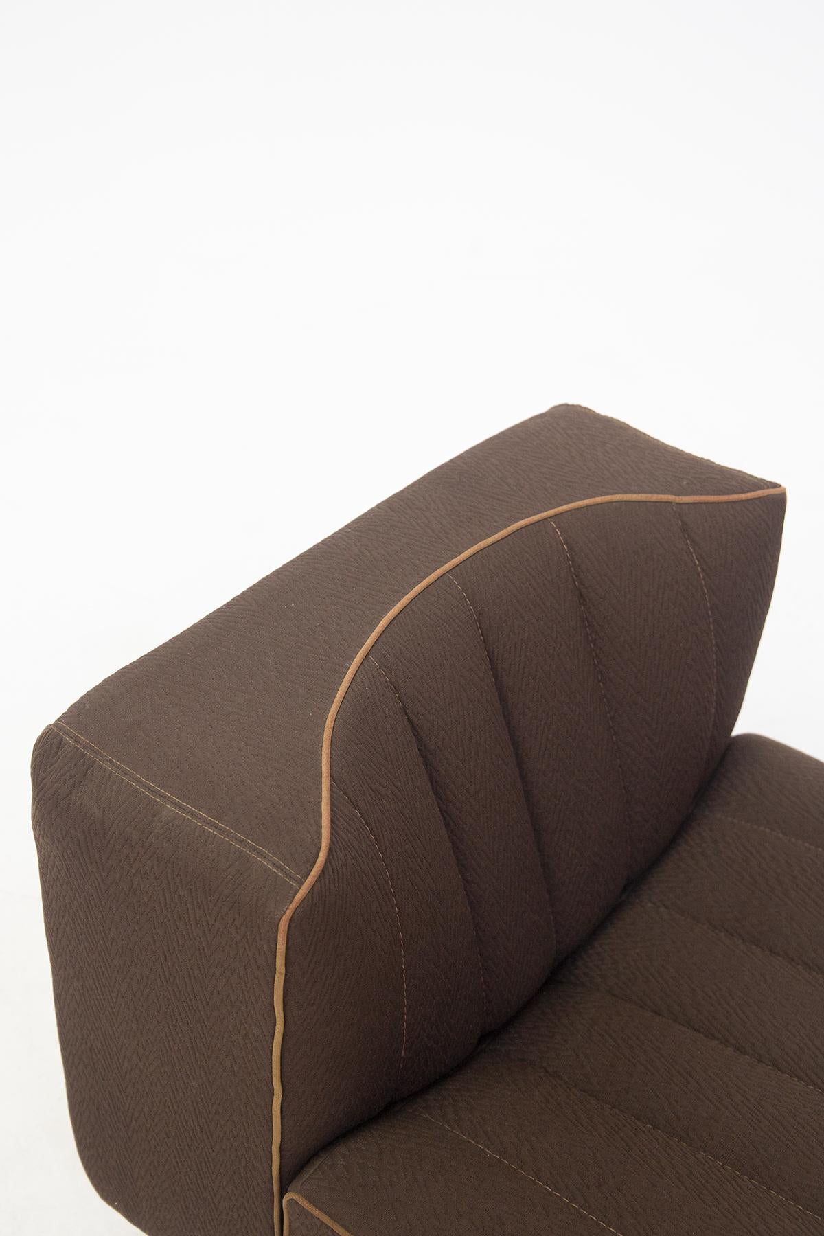 Vintage Brown Fabric Modular Sofa by Tito Agnoli for Arflex 2