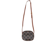 Borsa a tracolla piccola Fendi Pequin marrone vintage