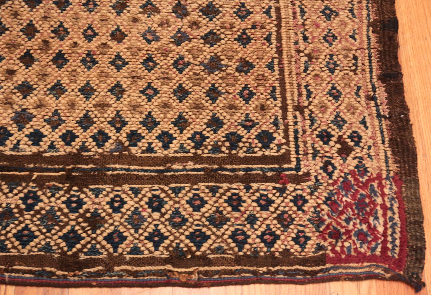 Hand-Knotted Vintage Brown Geometric Moroccan Rug. 5 ft 9 in x 10 ft For Sale