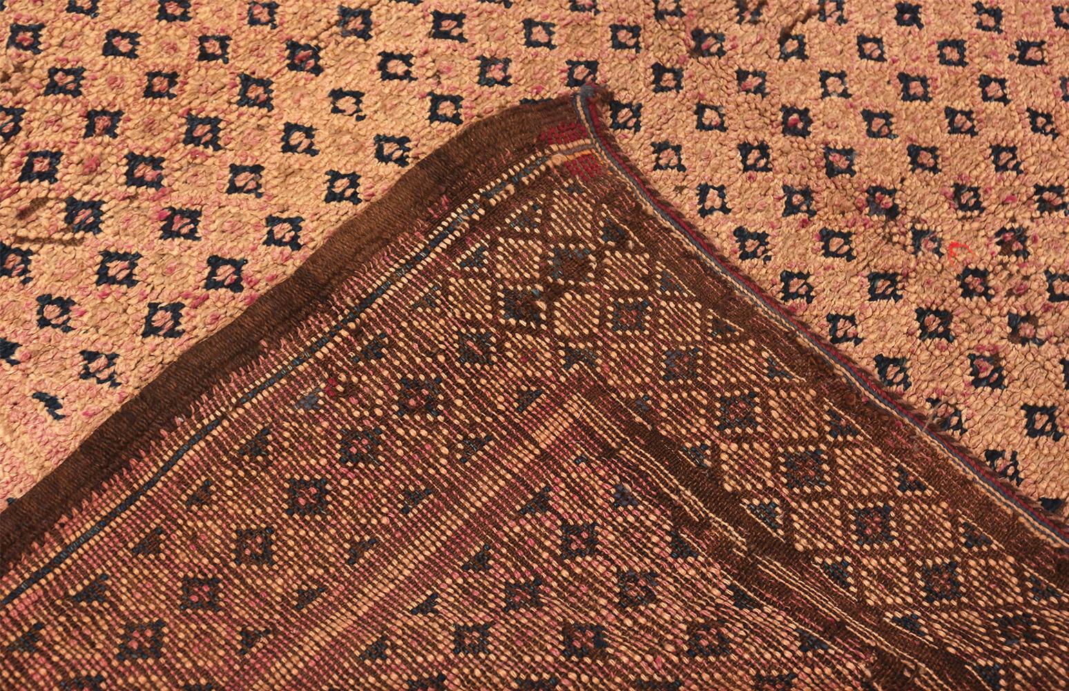 Wool Vintage Brown Geometric Moroccan Rug. 5 ft 9 in x 10 ft For Sale