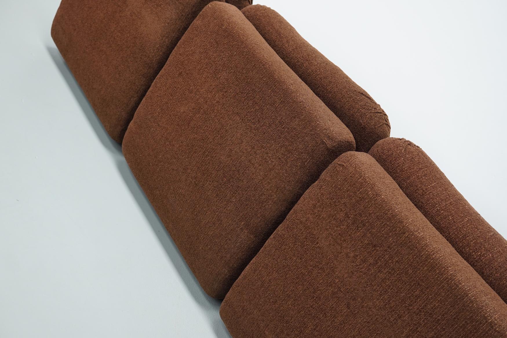 Divano modulare tedesco vintage a 3 posti in Boucle, anni '70 in vendita 5
