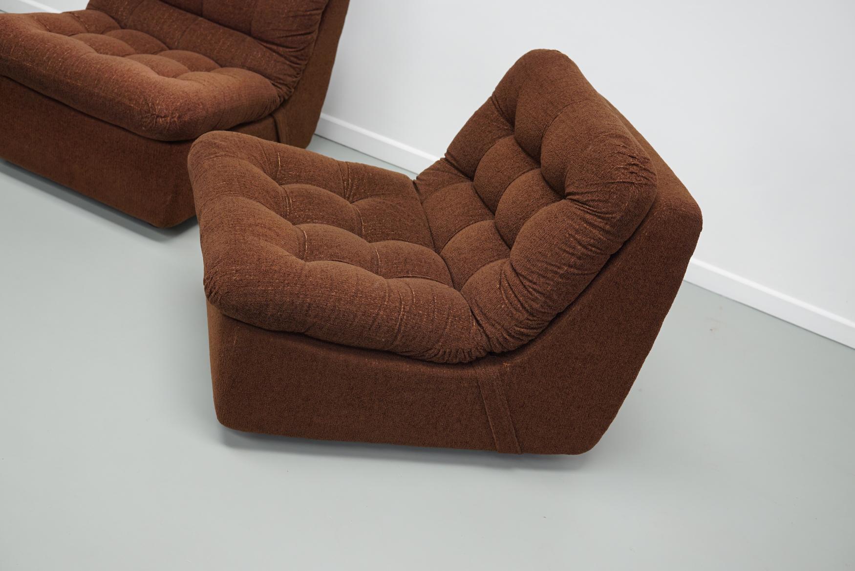 Divano modulare tedesco vintage a 3 posti in Boucle, anni '70 in vendita 1