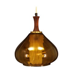 Vintage Brown Glass Lamp Danish Design, 1960s Retro