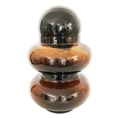 Vintage Brown Glass Modular Vase attr. Vistosi 1960s, Art