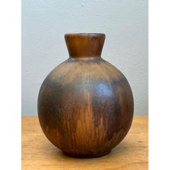 Vintage Brown Glazed Ceramic Vase