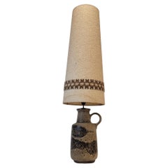 Vintage brown green Fat Lava ceramic lamp East Germany 1960s after Leuchten