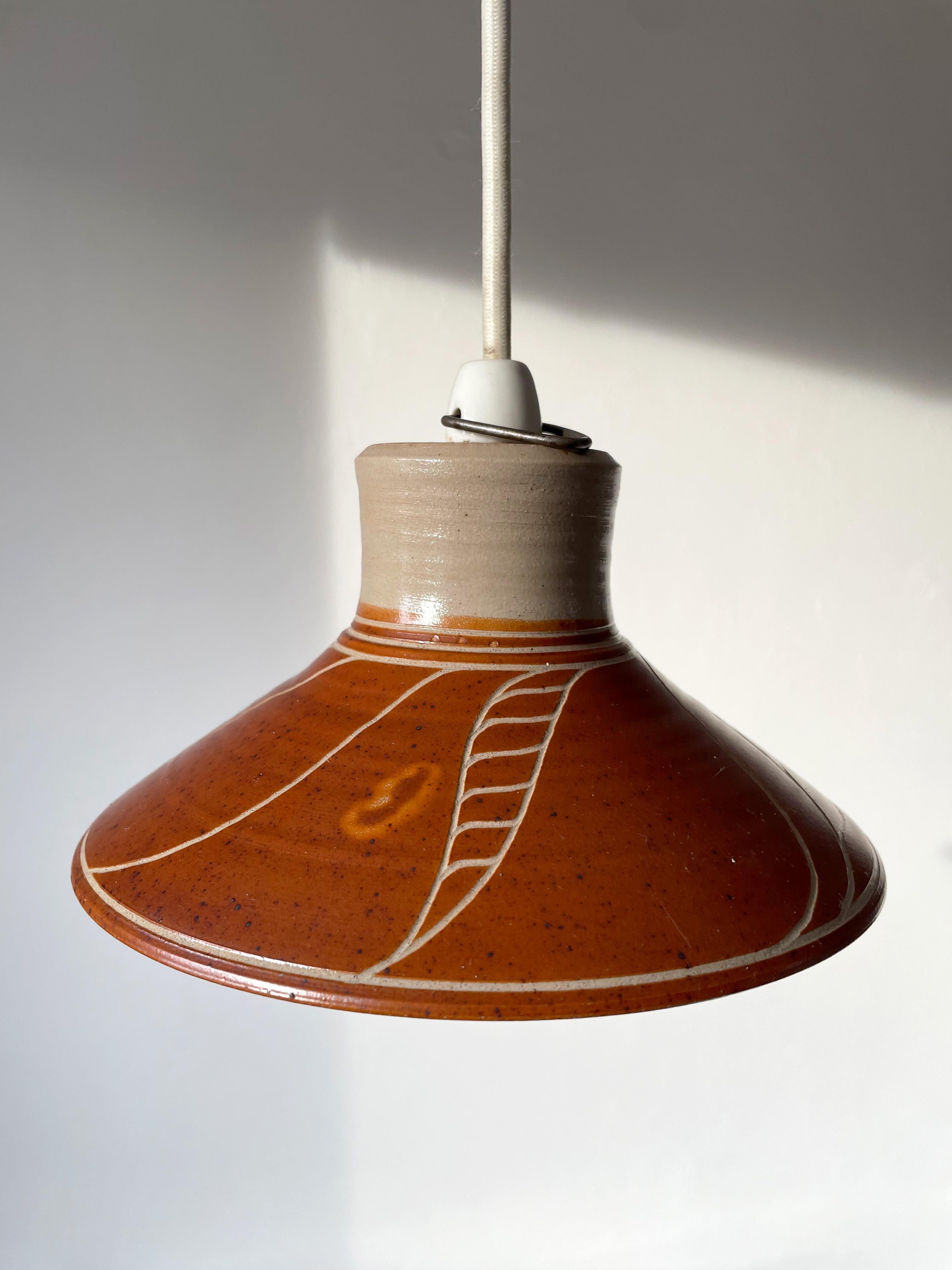 20th Century Brown, Grey Organic Leaves Decor Pendant, 1970s For Sale