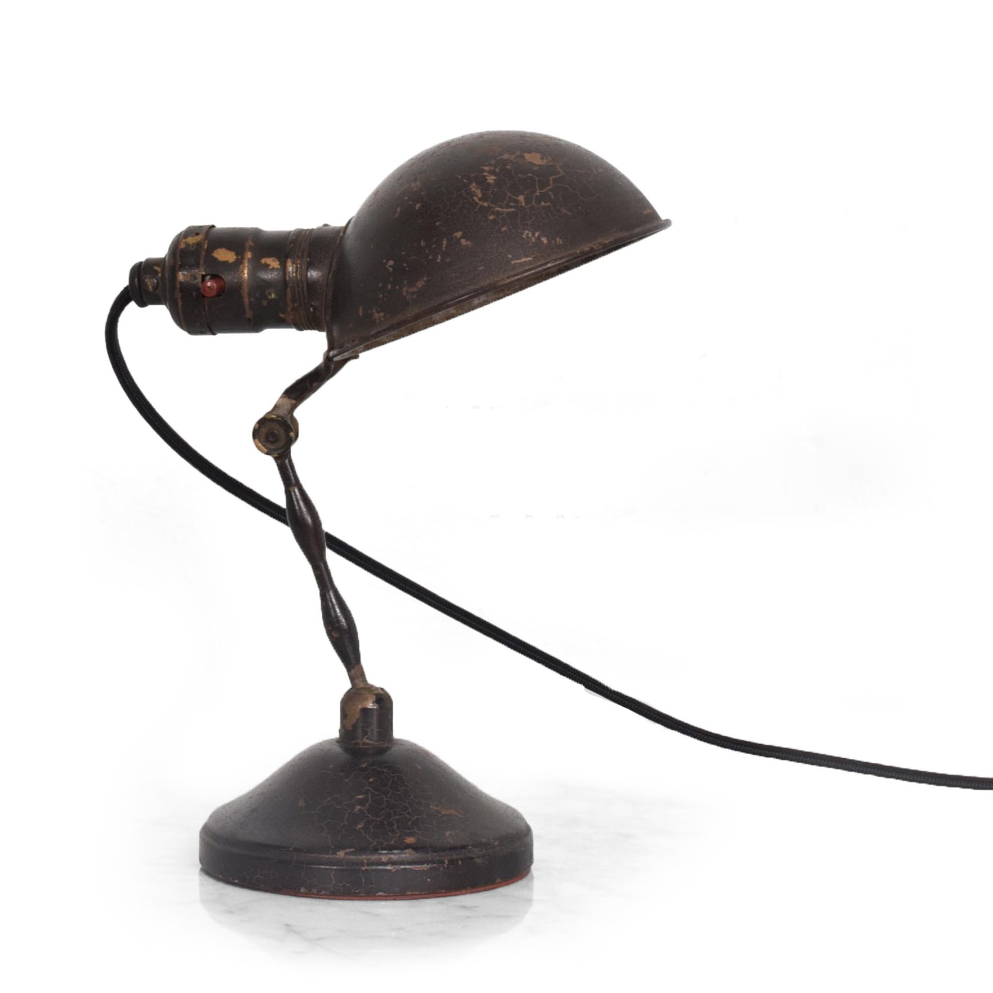 American Vintage Brown Industrial Desk Lamp Wall Sconce Adjustable Light Midcentury Era