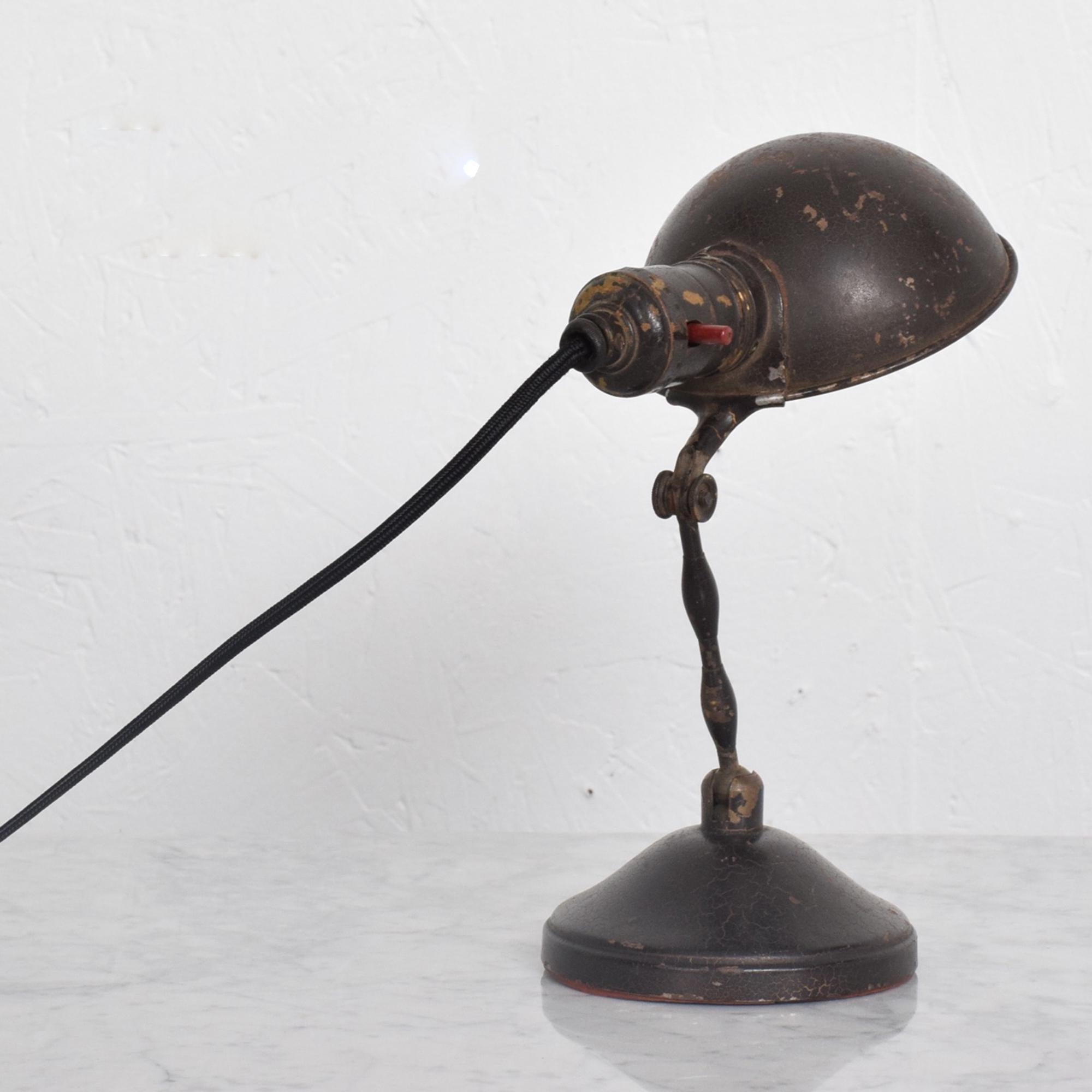 Vintage Brown Industrial Desk Lamp Wall Sconce Adjustable Light Midcentury Era In Fair Condition In Chula Vista, CA