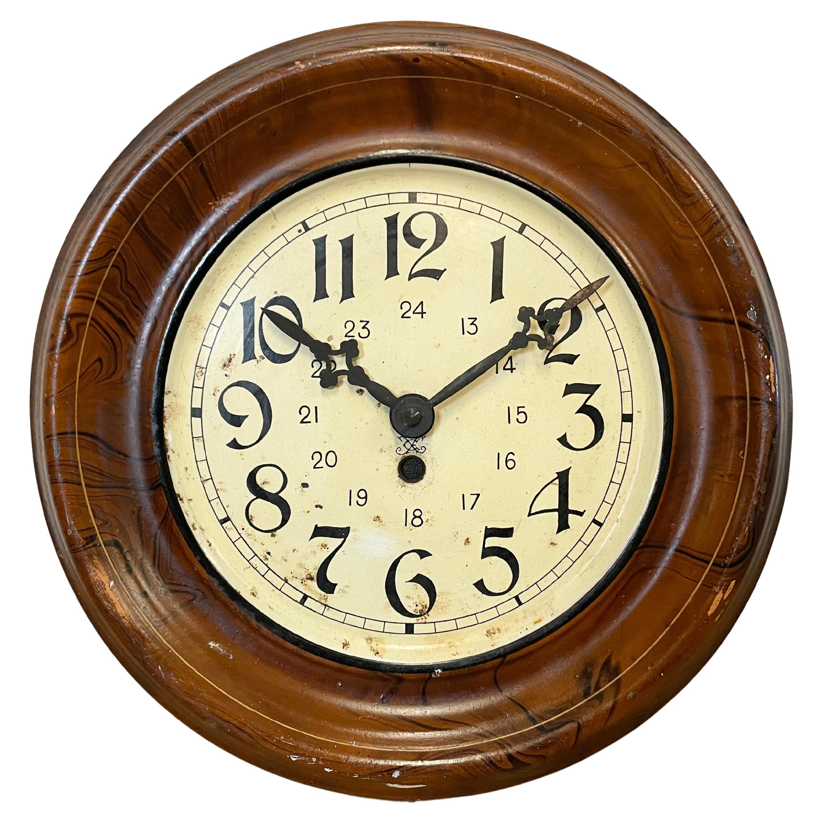 Vintage Brown Iron Clock, 1930s