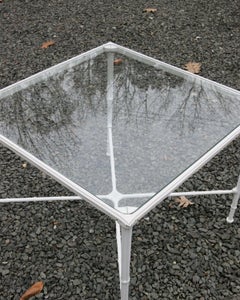 Vintage Brown Jordan Calcutta Aluminum Faux Bamboo Table
