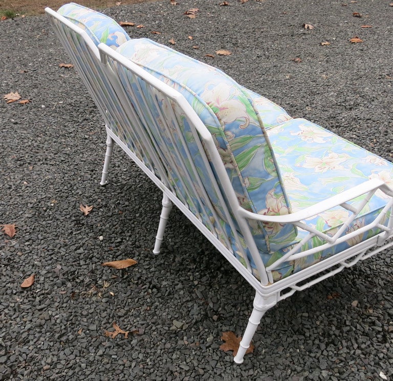 Vintage Brown Jordan Calcutta Aluminum Settee Loveseat For Sale at 1stdibs
