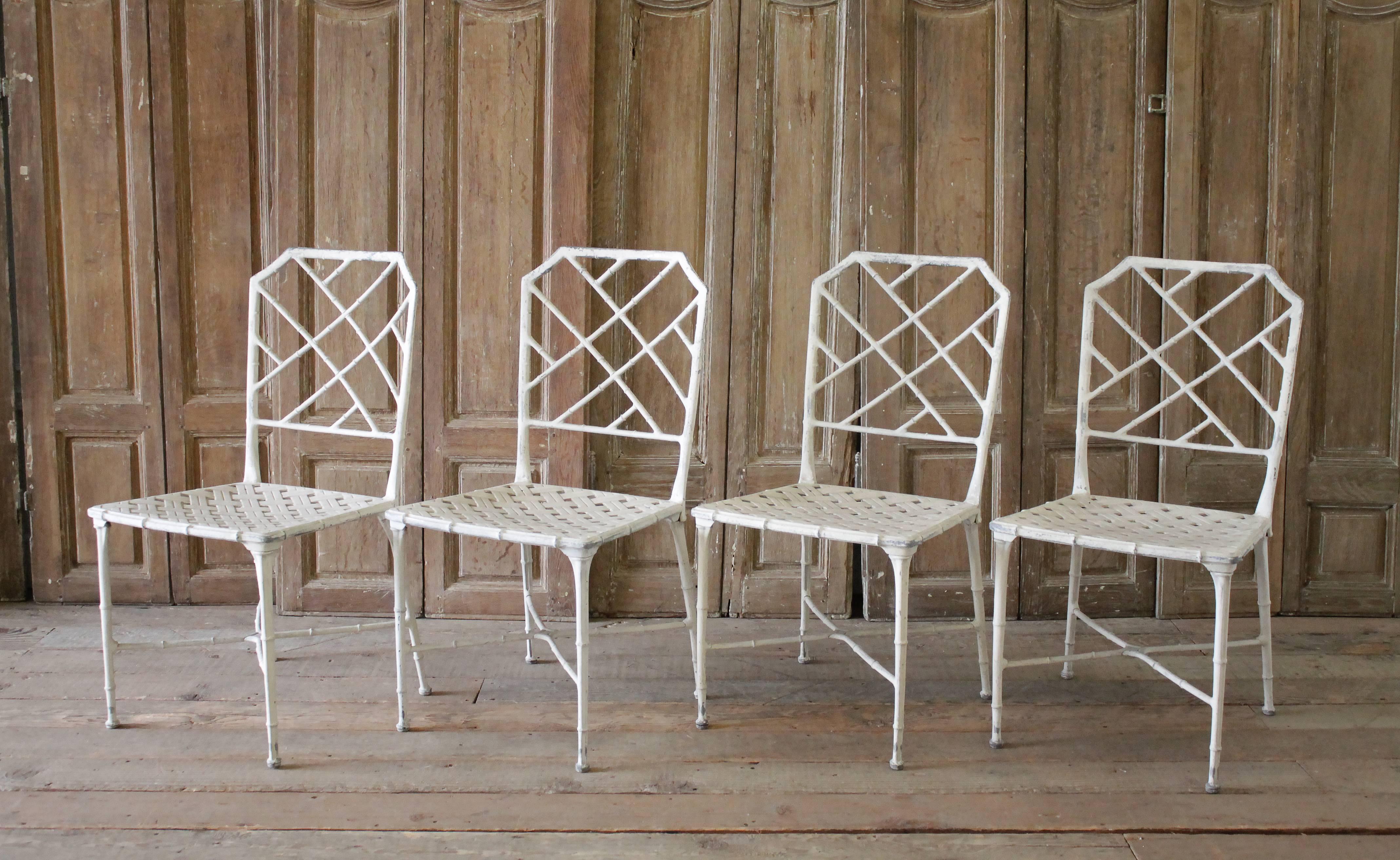 Vintage Brown Jordan Calcutta Side Dining Chairs in White In Good Condition In Brea, CA