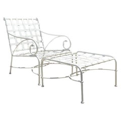 Vintage Brown Jordan Cast Aluminum “Florentine” Lounge Chair and Ottoman