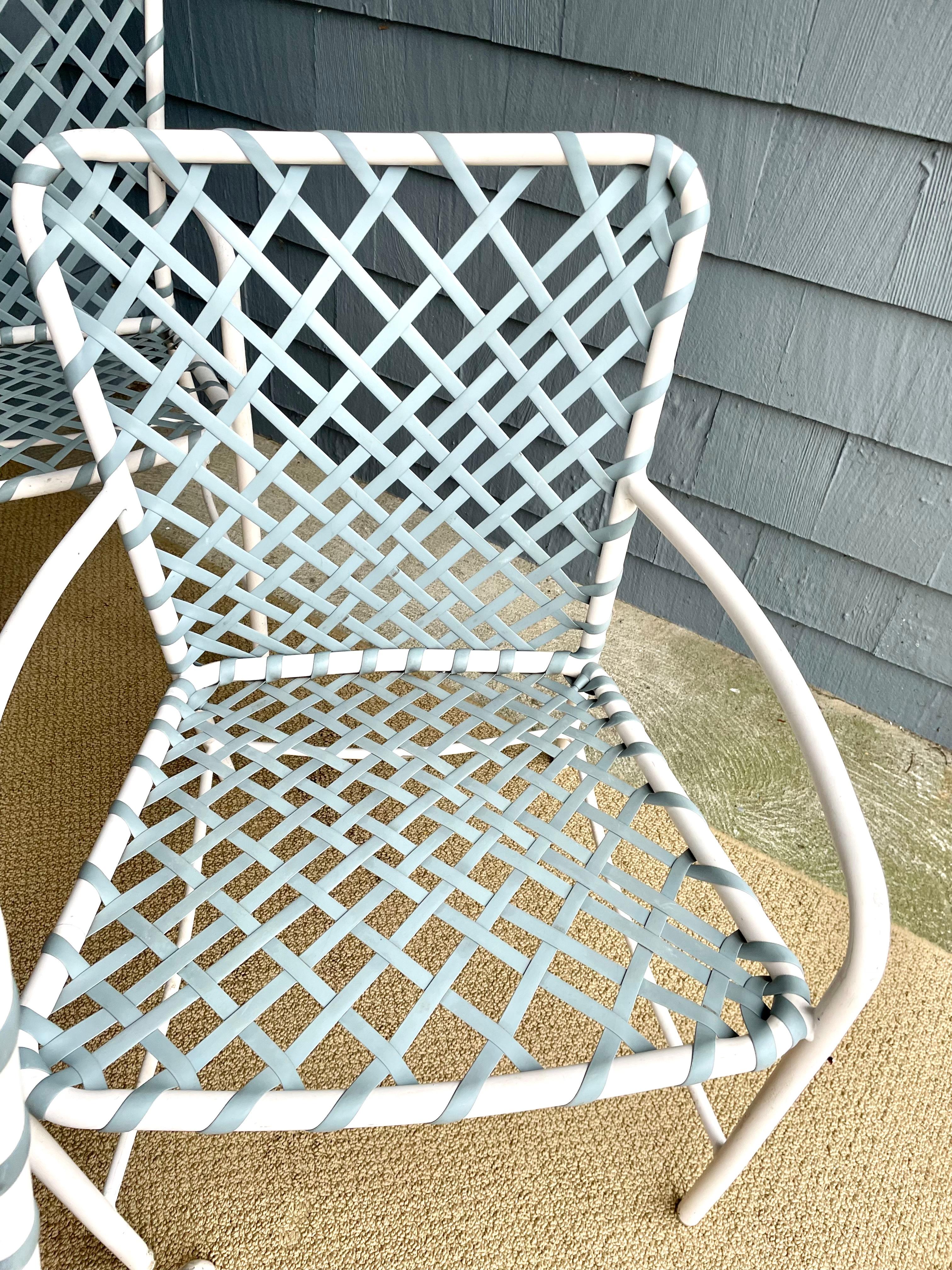 Vintage Brown Jordan Outdoor Patio Chairs Troptione Strapped  3