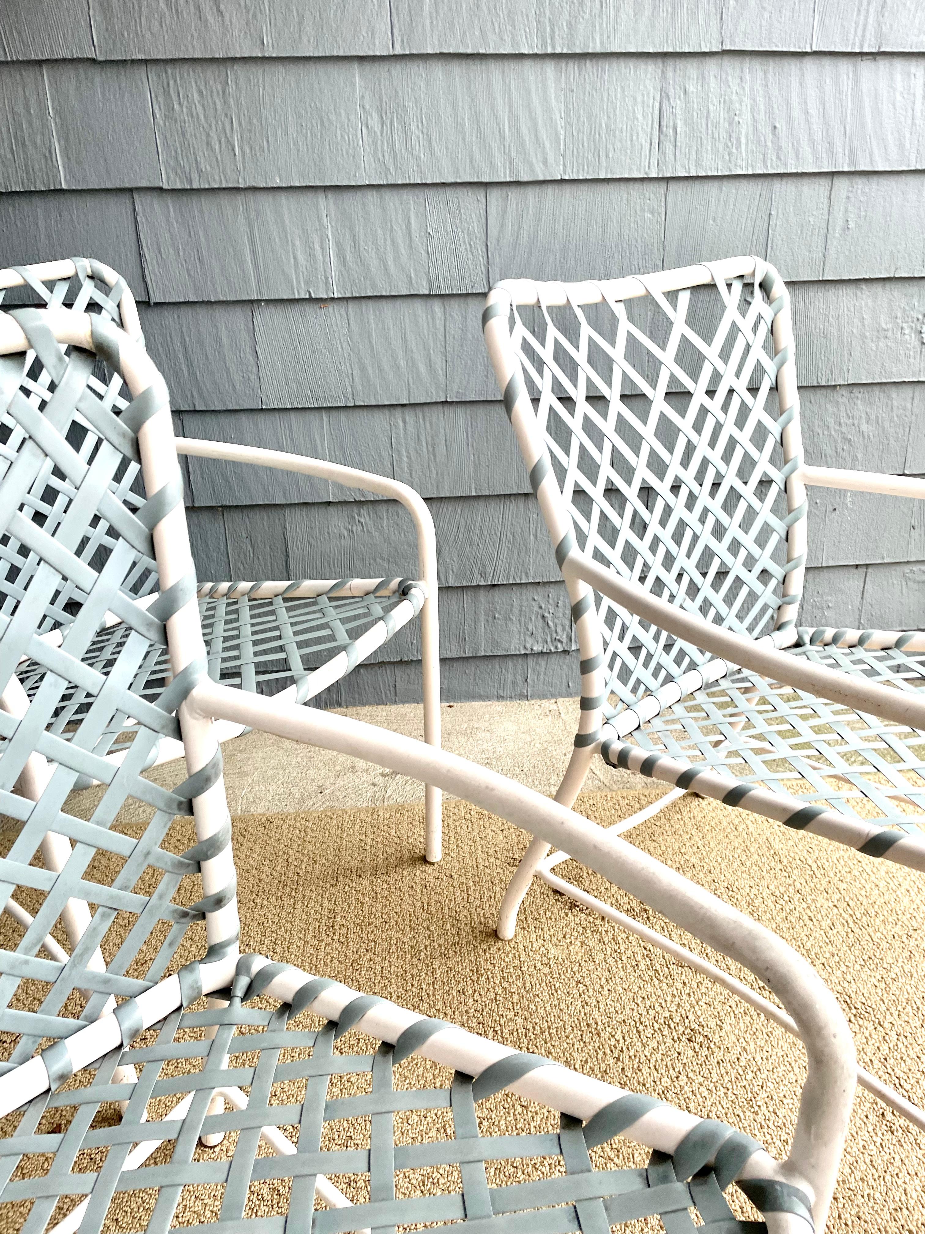 Vintage Brown Jordan Outdoor Patio Chairs Troptione Strapped  1
