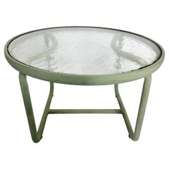 Vintage Brown Jordan Pale Green "Tamiami" Round Side Table