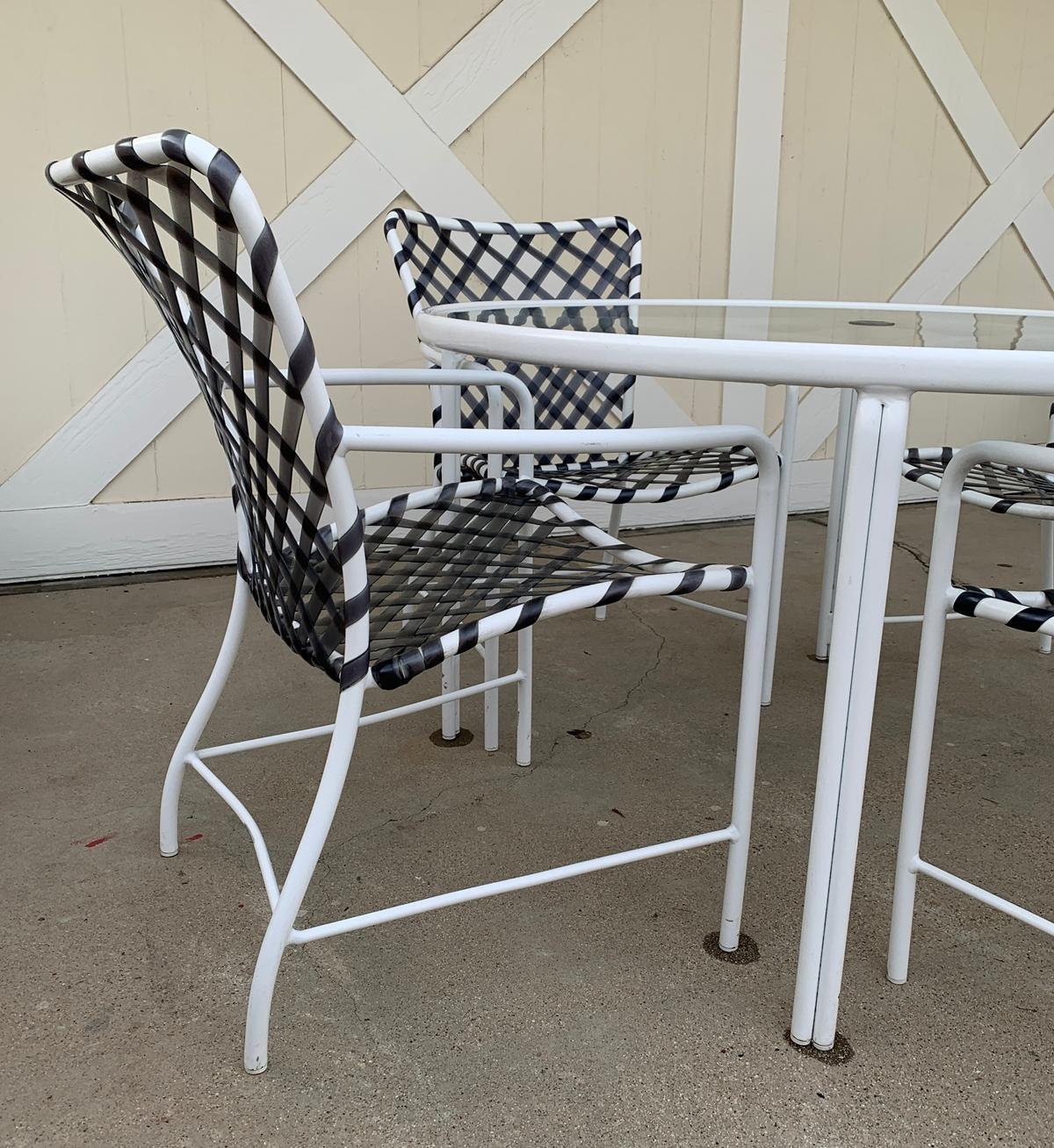 Aluminum Vintage Brown Jordan Patio Set from the Tamiami Collection 1 Table and 4 Chairs