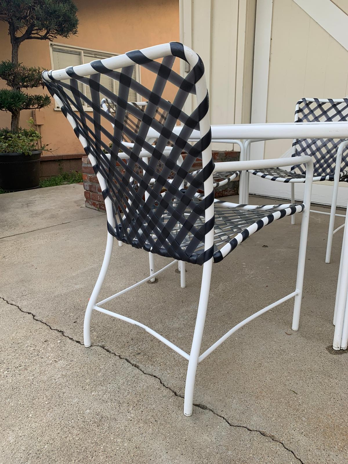 Vintage Brown Jordan Patio Set from the Tamiami Collection 1 Table and 4 Chairs In Good Condition In Los Angeles, CA
