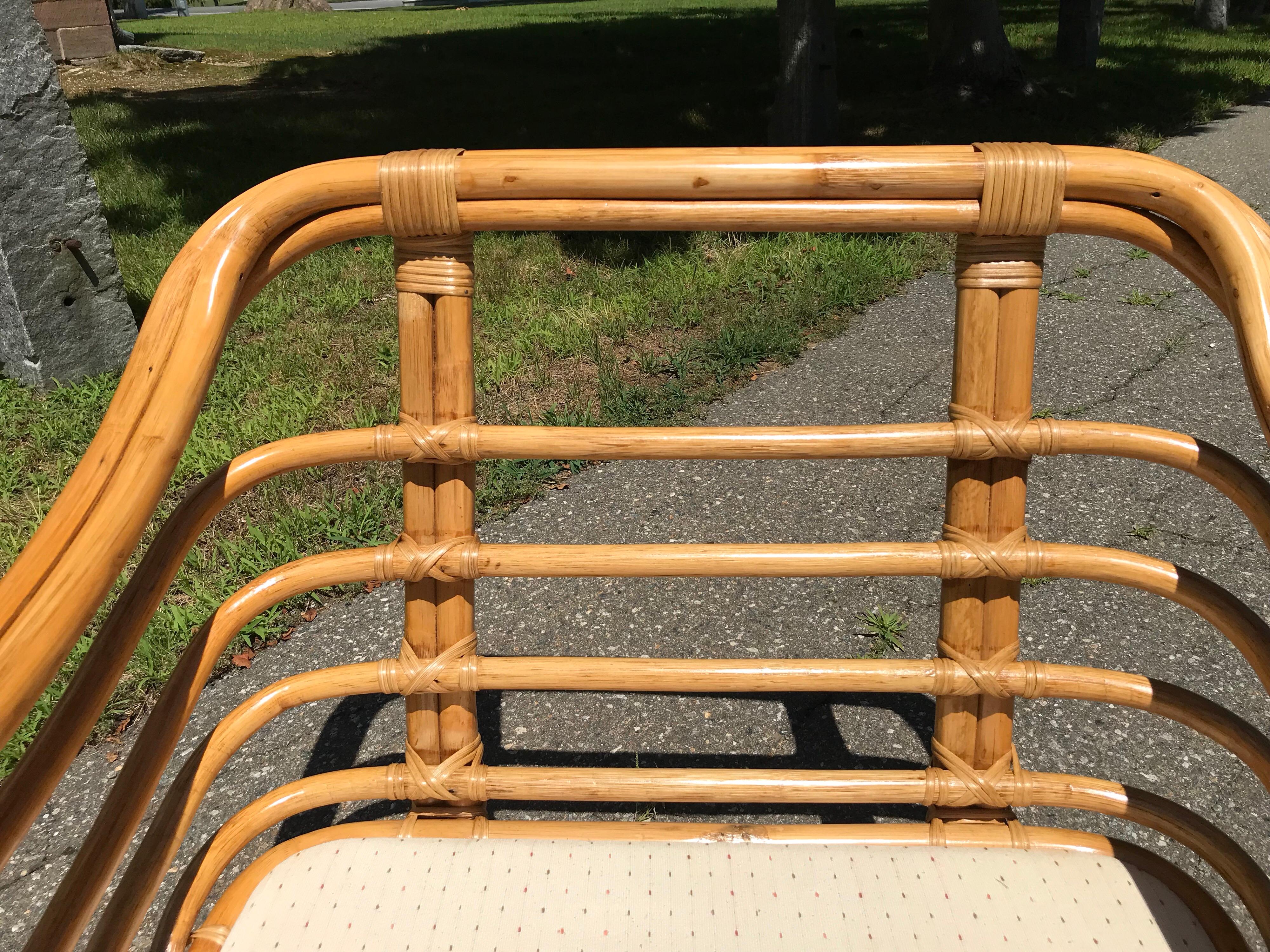 Vintage Brown Jordan Rattan Lounge Chairs with Ottomans For Sale 2