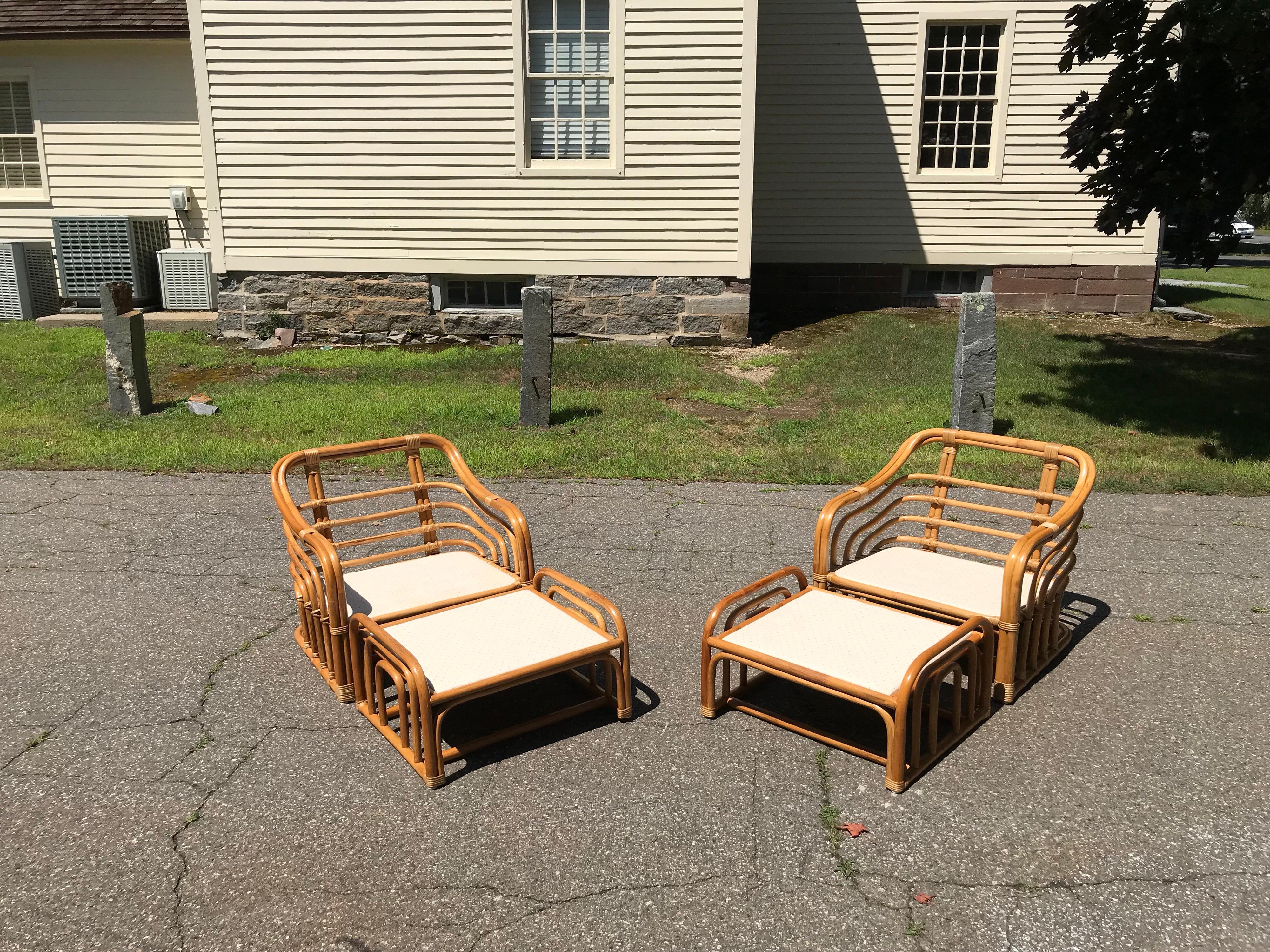 rattan lounge chair with ottoman