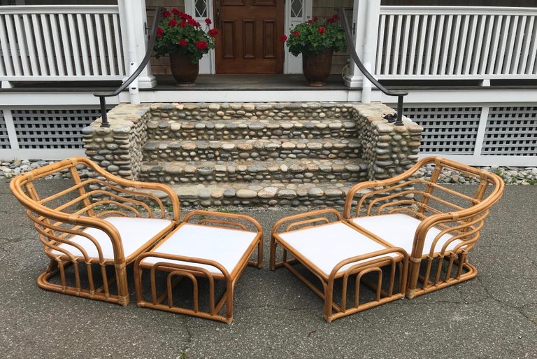 Vintage Brown Jordan Rattan Porch Furniture at 1stDibs