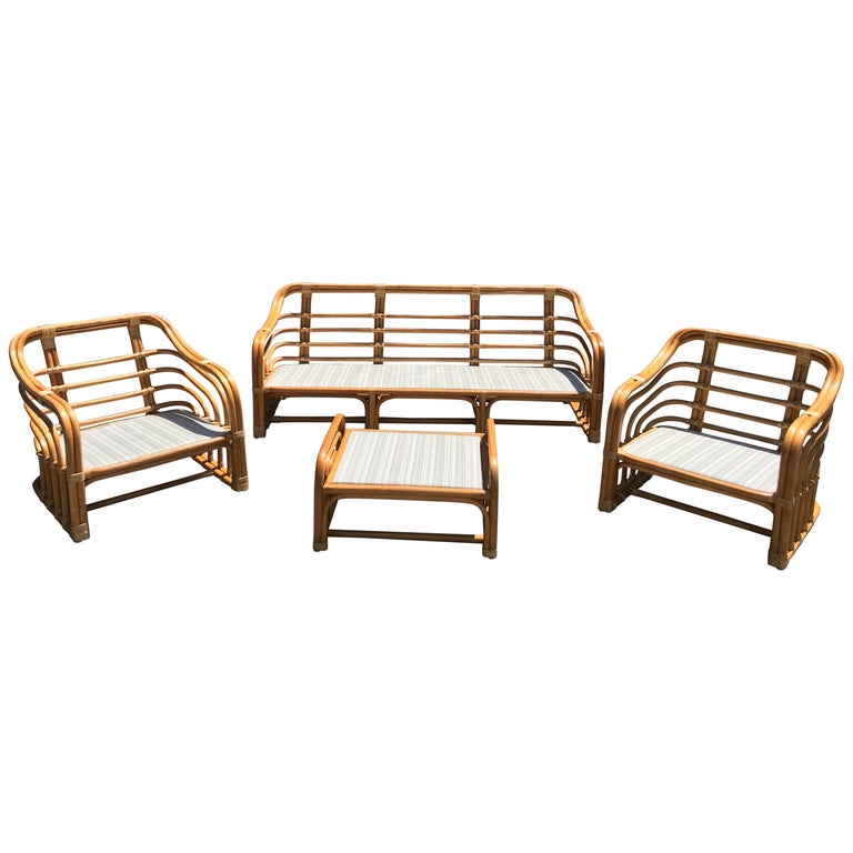 Vintage Brown Jordan Rattan Porch Furniture at 1stDibs