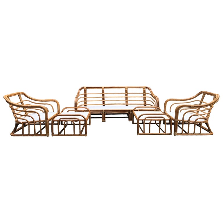 Vintage Brown Jordan Rattan Porch Furniture At 1stdibs