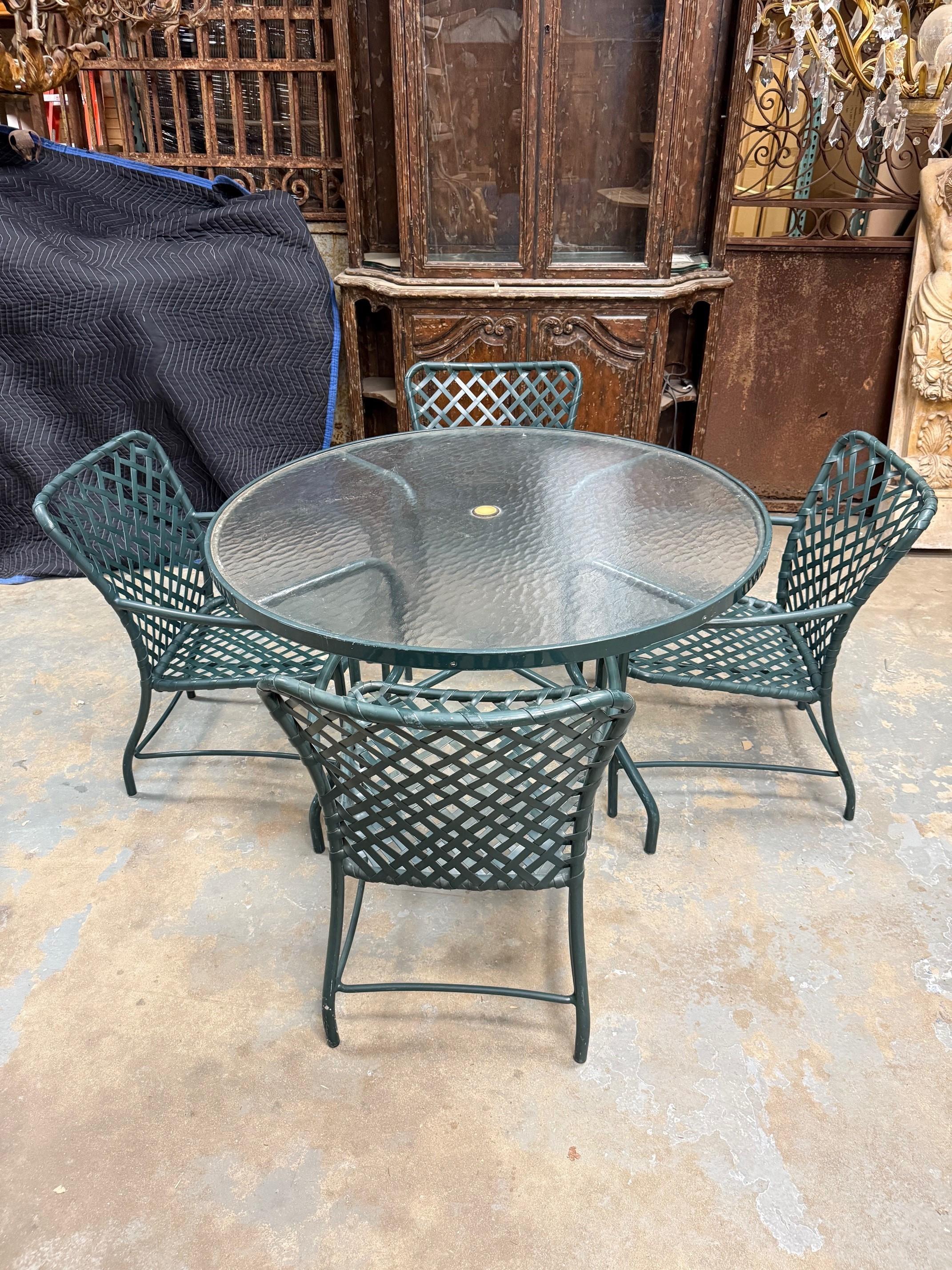 Vintage Brown Jordan Tamiami Dining Set Table & 4 Armchairs 5