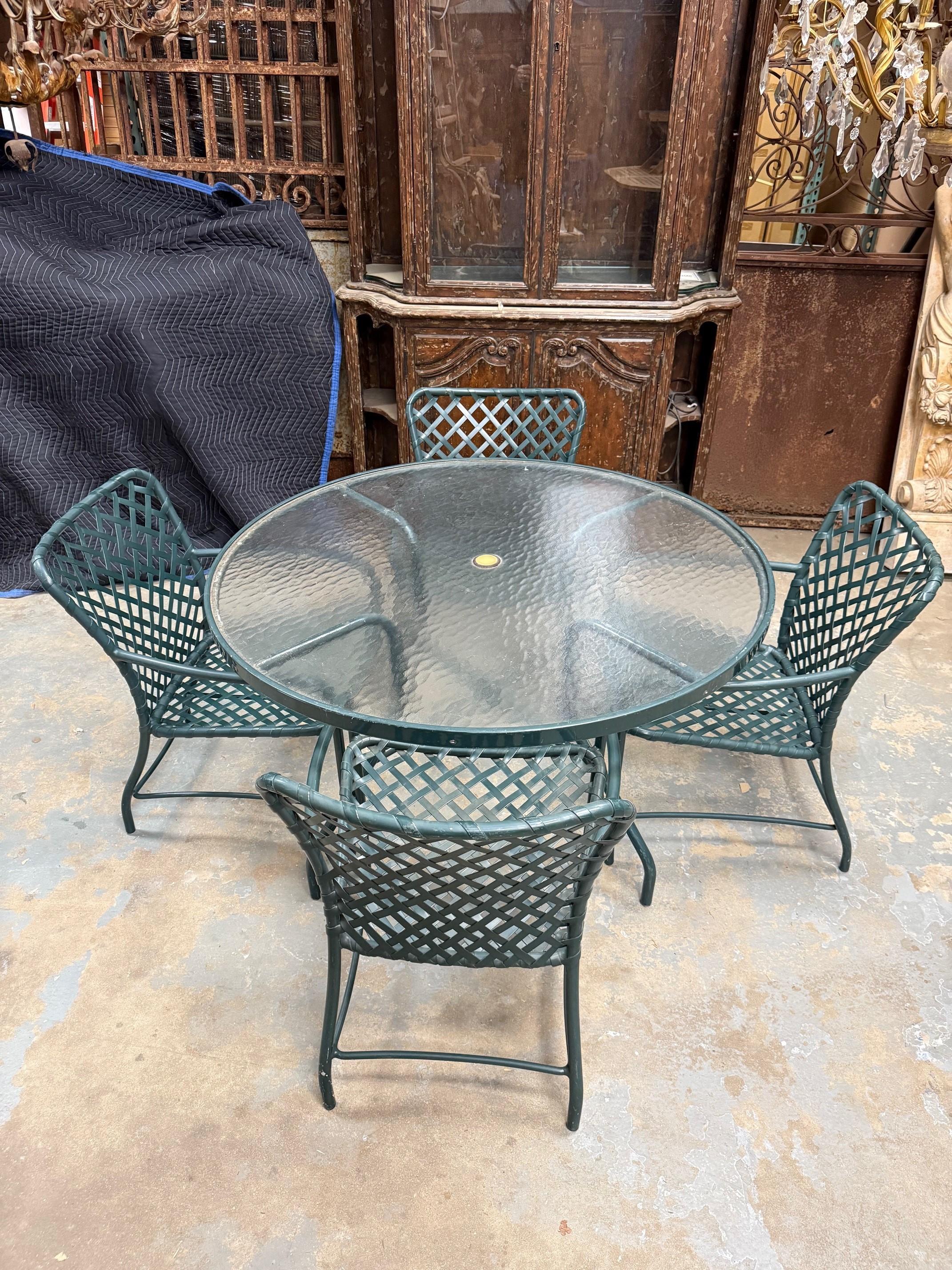 Vintage Brown Jordan Tamiami Dining Set Table & 4 Armchairs 6