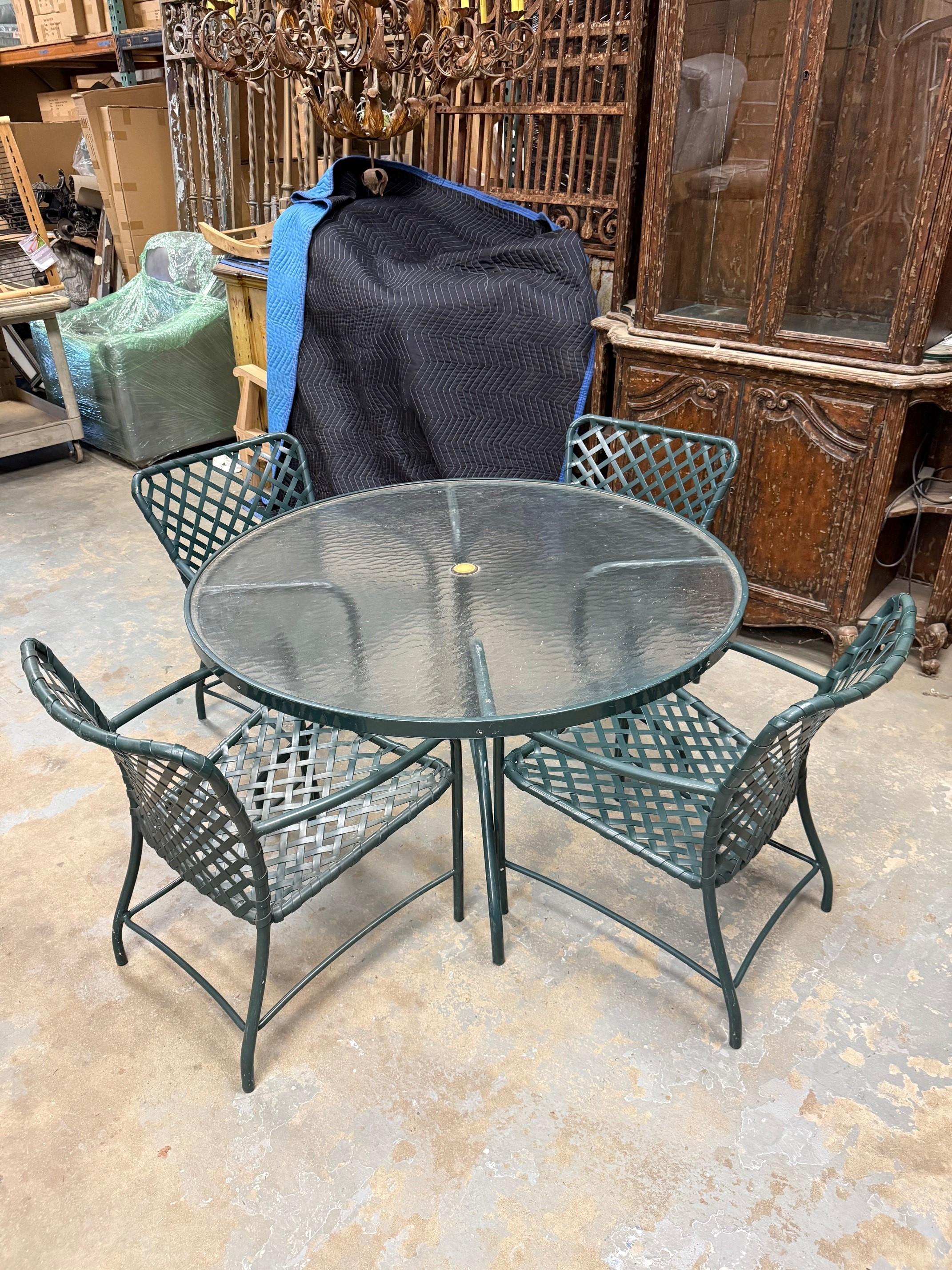 Vintage Brown Jordan Tamiami Dining Set Table & 4 Armchairs 7