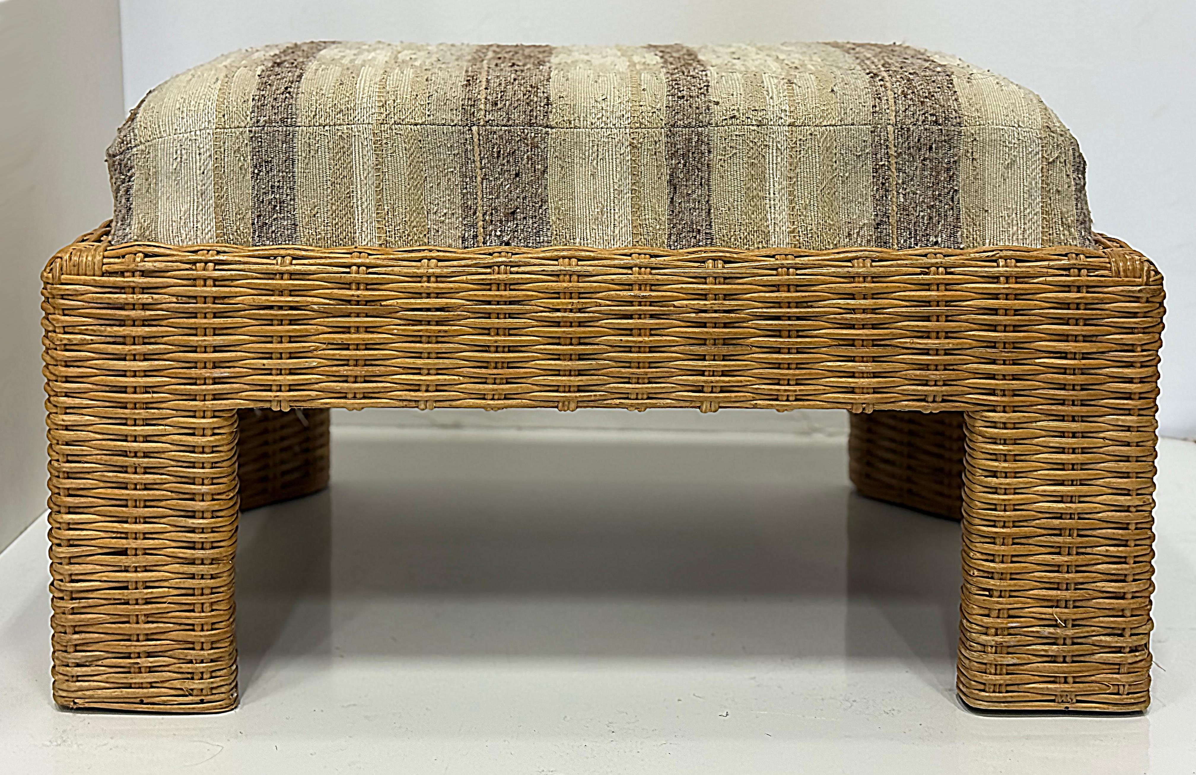 Vintage Brown Jordan Woven Cube Club Chairs Paar mit Kissen, markiert im Angebot 5