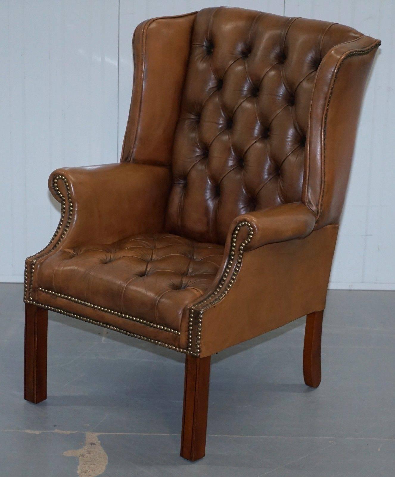 leather fireside armchair